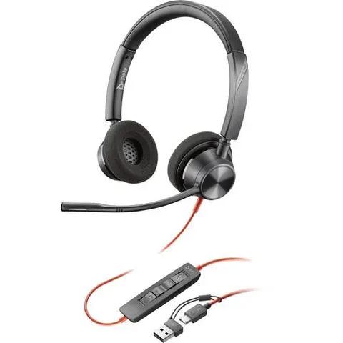 HP Poly Blackwire 3320 Stereo USB-C Headset +USB-C/A Adapter – Bild 2