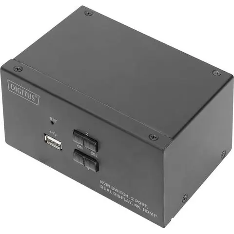 DIGITUS KVM Switch, 2-Port, Dual-Display, 4K, HDMI – Bild 2