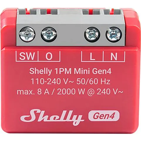 Shelly 1PM Mini Gen4 – Rot – Bild 2