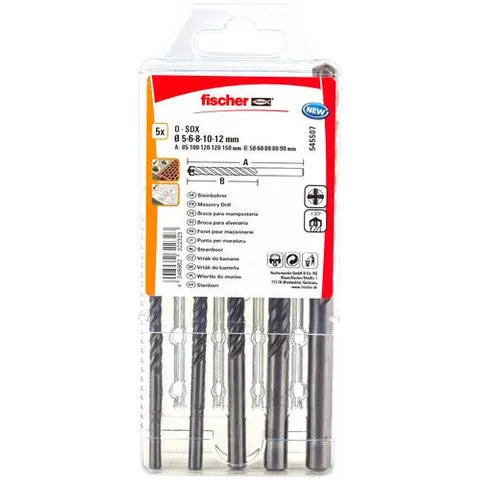 Fischer Steinbohrer D-SDX SET (5,6,8,10,12) – Bild 2