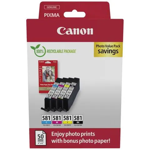 CANON CLI-581 Ink Cartridge BK/C/M/Y – Bild 2