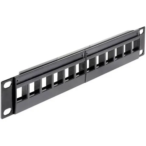 DELOCK Patchpanel 1HE 12 Keystone Ports schwarz – Bild 2