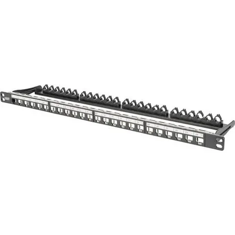 DIGITUS Patchpanel 0,5HE 24-Port Modular geschirmt schwarz – Bild 2