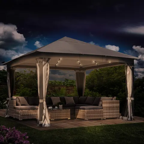Brast Alu Pavillon INFINITY 4x4m hellgrau inkl. LEDs – Bild 2