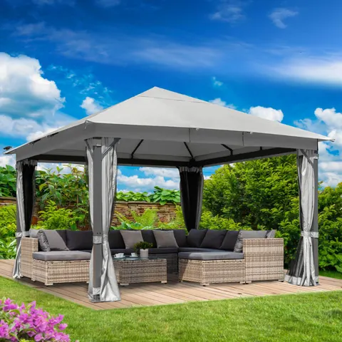 Brast Alu Pavillon INFINITY 4x4m hellgrau – Bild 2