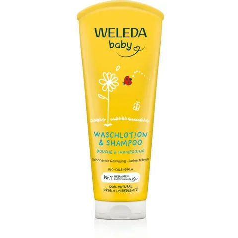 Weleda Baby Waschlotion & Shampoo Calendula – Bild 3