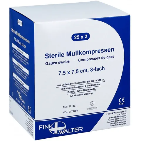 Mullkompressen 7,5x7,5 cm steril 8fach – Bild 2
