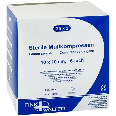 Mullkompressen 10x10 cm steril 16fach – Bild 2