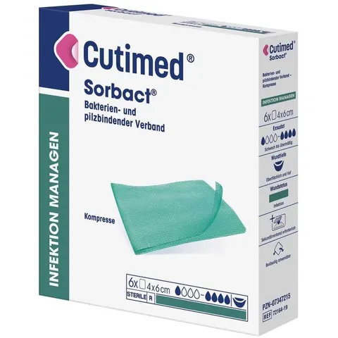 Cutimed Sorbact Kompressen 4x6 cm – Bild 2