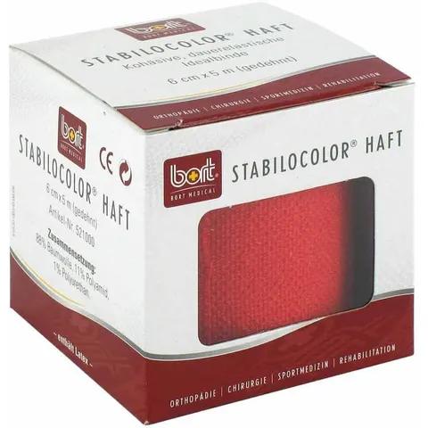 Bort Stabilocolor haft Binde 6cm rot – Bild 2