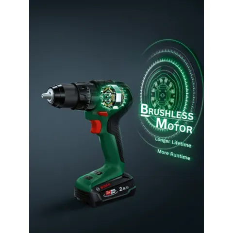 Perceuse à percussion sans fil Bosch UniversalImpact 18V-60 2x2Ah – Vert – image 5