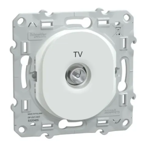 Prise TV simple Schneider Electric Ovalis blanc – image 2