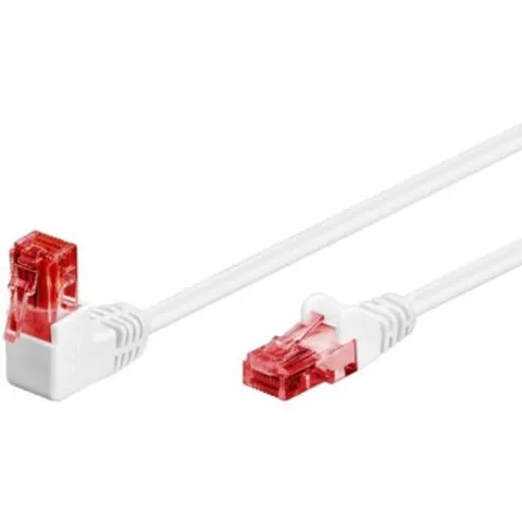 Câble RJ45 Cat6 coudé blanc 10 m GOOBAY – image 2