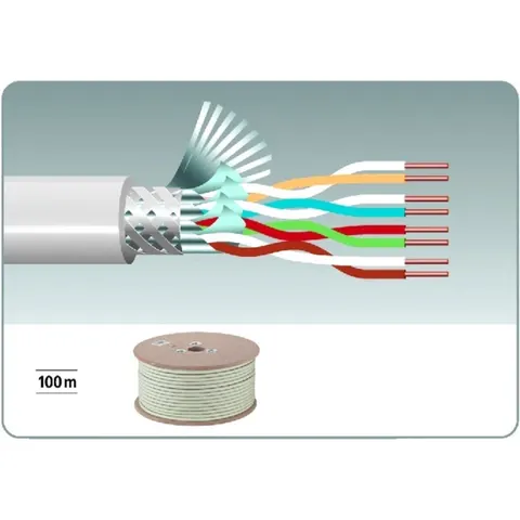 MONACOR CAT-6100CCA Câble installation Cat-6, blindage multiple, S/FTP - Câbles CAT – image 2