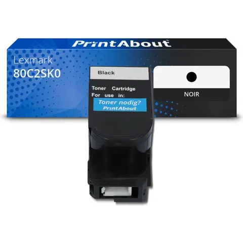 PrintAbout Toner compatible Lexmark 80C2SK0 (802SK) - Noir – image 2
