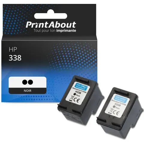 PrintAbout Cartouche compatible HP 338 (CB331EE) - pack de 2 - Noir - Multipack Noir – image 2