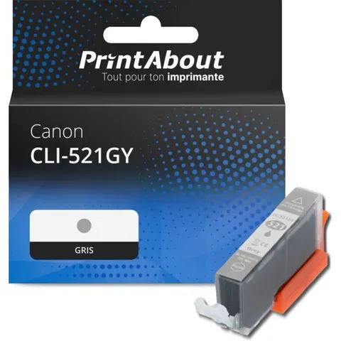 PrintAbout Cartouche compatible Canon CLI-521GY - Gris – image 2