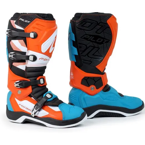 Bottes cross Forma PILOT 2025 White/Orange/Aqua – image 2