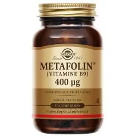 Solgar Metafolin Vitamine B9 400 µg 50 Comprimés - Pot 50 comprimés – image 3