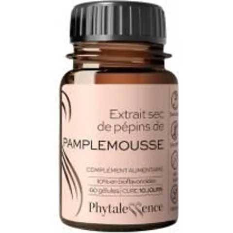 Phytalessence Extrait Sec de Pépins de Pamplemousse - Pot 60 gélules – image 2