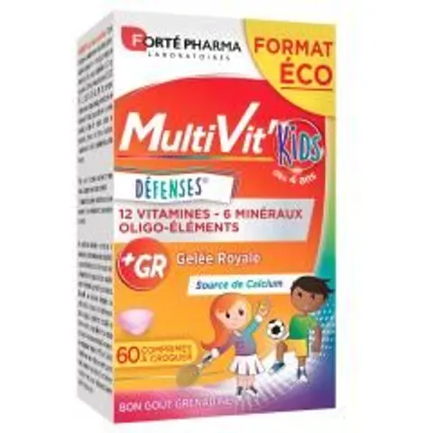 Forté Pharma MultiVit'Kids Défenses 60 Comprimés à Croquer - Boîte 60 comprimés à croquer – image 2