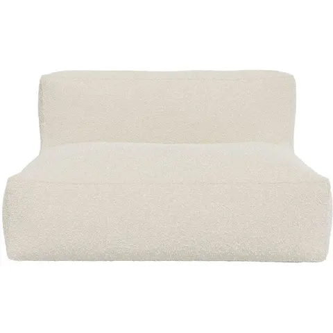 vente-unique.com Canapé modulable polyester 2 places blanc cassé} Blanc 135x80x95cm – image 2