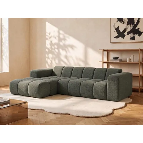 vente-unique.com Canapé d'angle polyester 4 places vert 284x70x163cm – image 2