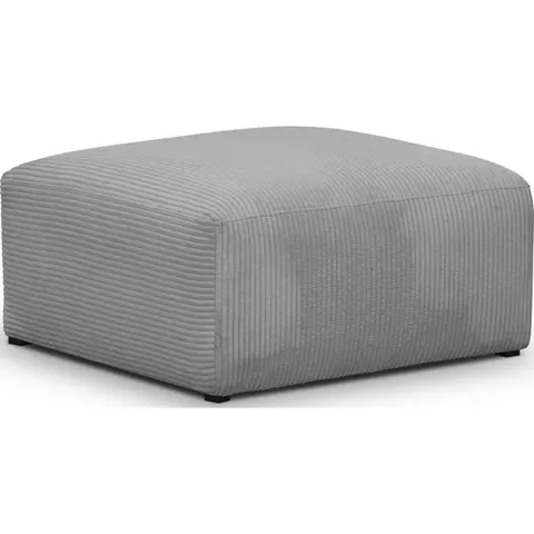 Pouf / repose-pieds modulable en velours côtelé gris clair - Modulo – image 2