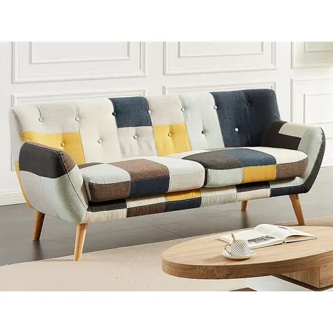 vente-unique.com Canapé fixe polyester 3 places multicolore} Multicolore 188x81x81cm – image 2