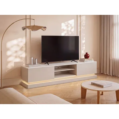 vente-unique.com Meuble tv mdf beige 190x44x40cm – image 2