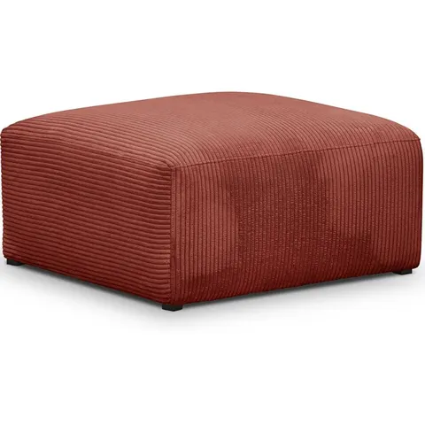 Pouf / repose-pieds modulable en velours côtelé rouille - Modulo – image 2