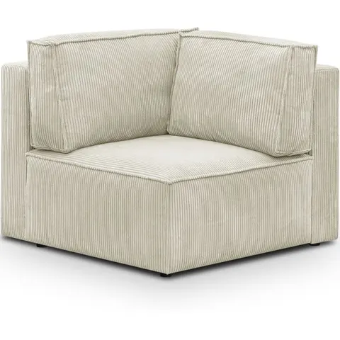 Module d'angle à droite en velours côtelé beige - Harper Mod – image 2