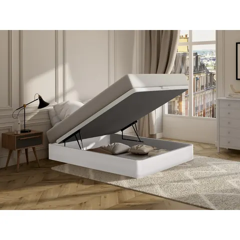 vente-unique.com Sommier coffre mdf blanc 200x30x160cm – image 2