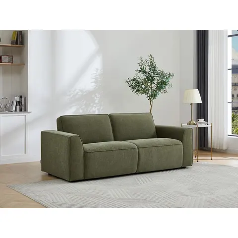 vente-unique.com Canapé convertible polyester 3 places vert} Vert 208x85x98cm – image 2