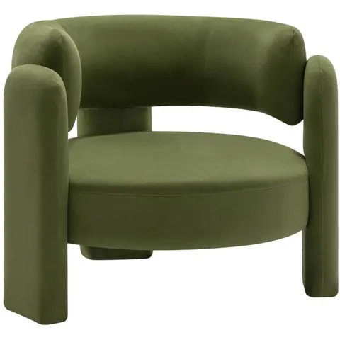sweeek Fauteuil tripode en velours vert 92x71x86cm – image 2