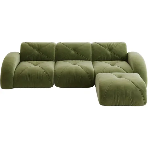REDOM Canapé modulable en chenille vert 281x76x171cm – image 2