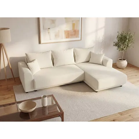 vente-unique.com Canapé d'angle polyester 4 places beige 240x80x149cm – image 2