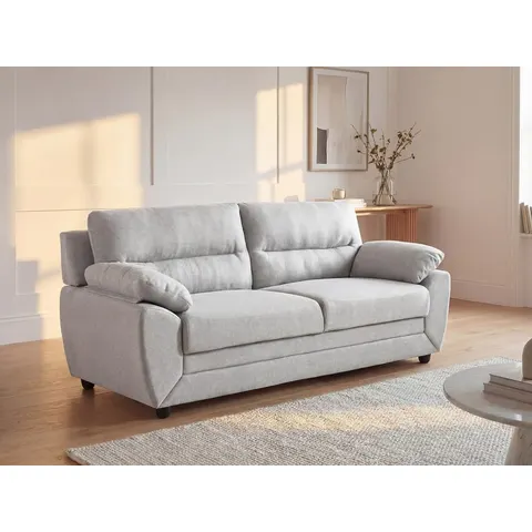 vente-unique.com Canapé fixe polyester 3 places beige} Beige 201x88x82cm – image 2