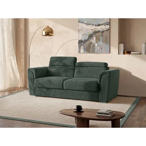 vente-unique.com Canapé convertible polyester 3 places vert} Vert 210x93x223cm – image 2