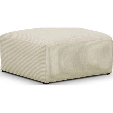Pouf / repose-pieds modulable en velours côtelé beige - Modulo – image 2