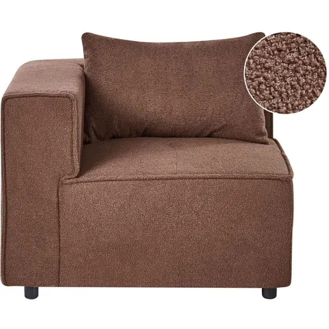 Beliani Module d'angle bouclé marron 94x93x94cm – image 2