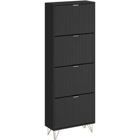 Vicco Armoire à chaussures Noir 60x166.7cm 4 compartiments – image 2