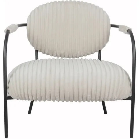 Fauteuil en velours côtelé beige - Léon – image 2