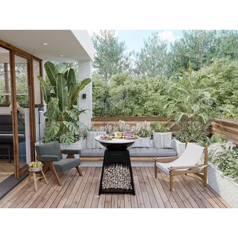 vente-unique.com Barbecue acier noir 81x96x81cm – image 3