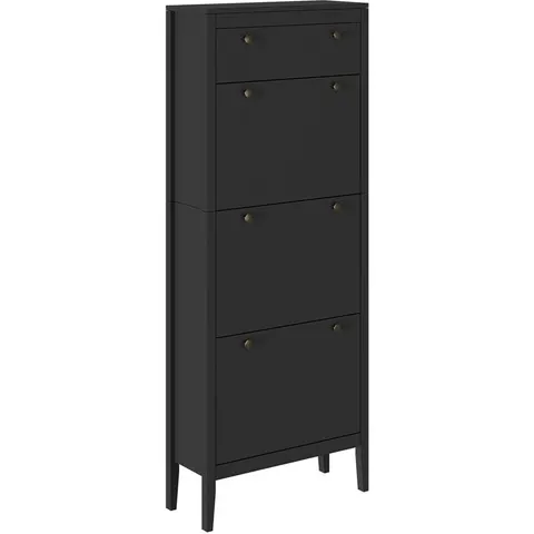 Vicco Armoire à chaussures Noir 60x153cm ,3 compartiments – image 2
