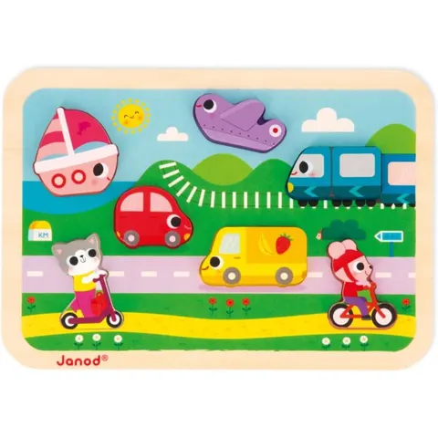 Puzzle Chunky : Les véhicules 7 pcs - Janod – image 3