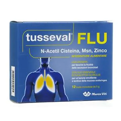 tusseval Flu Integratore Fluidificante 12 Bustine – immagine 4