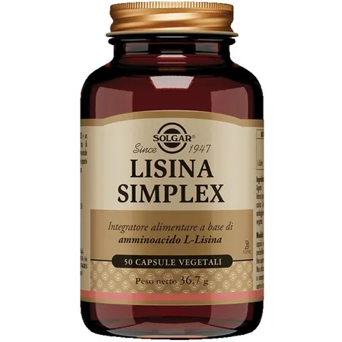 SOLGAR Lisina Simplex 50 Capsule Vegetali – immagine 3