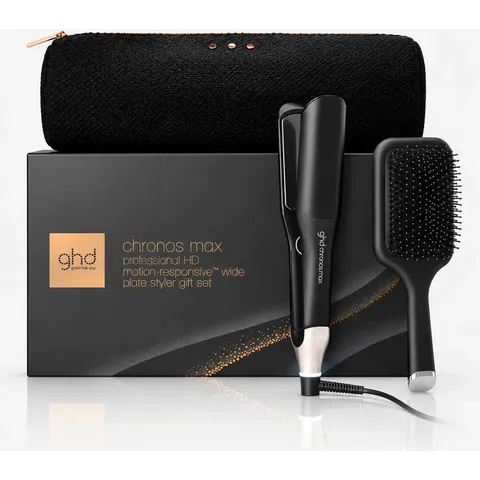 Ghd Chronos Max Gift Set Nero, Piastra Larga + Paddle Brush – immagine 2