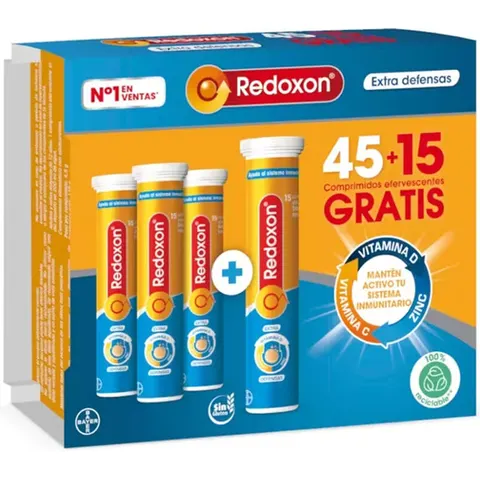 Redoxon Extra Defensas comprimidos efervescentes 45 + 15 60 u – immagine 2